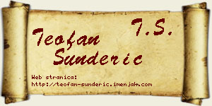 Teofan Šunderić vizit kartica